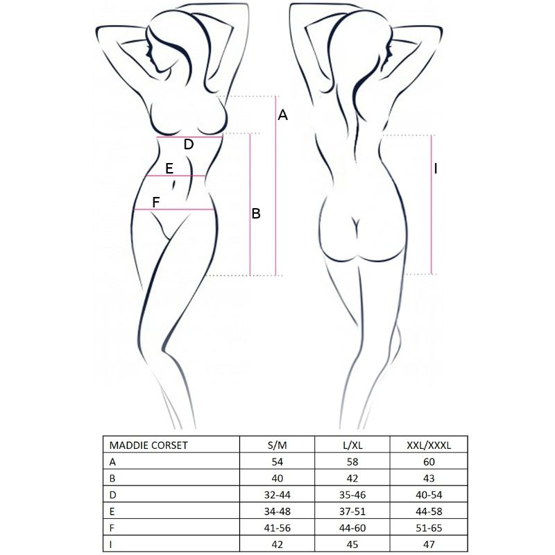PASSION Woman Maddie – Korsett mit Tanga, schwarz, Grösse S/M