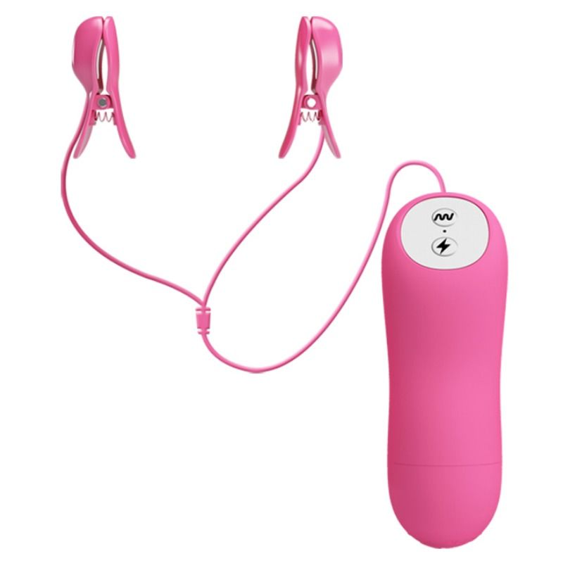 BAILE – Vibrierende Brustwarzenklammern mit Elektroschock, fuchsia