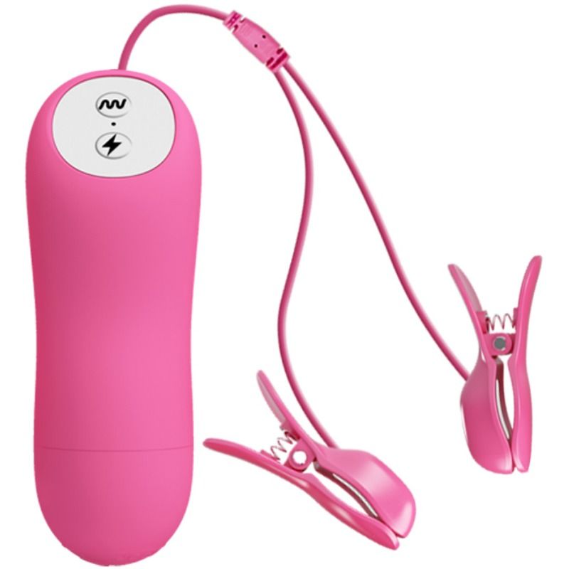 BAILE – Vibrierende Brustwarzenklammern mit Elektroschock, fuchsia