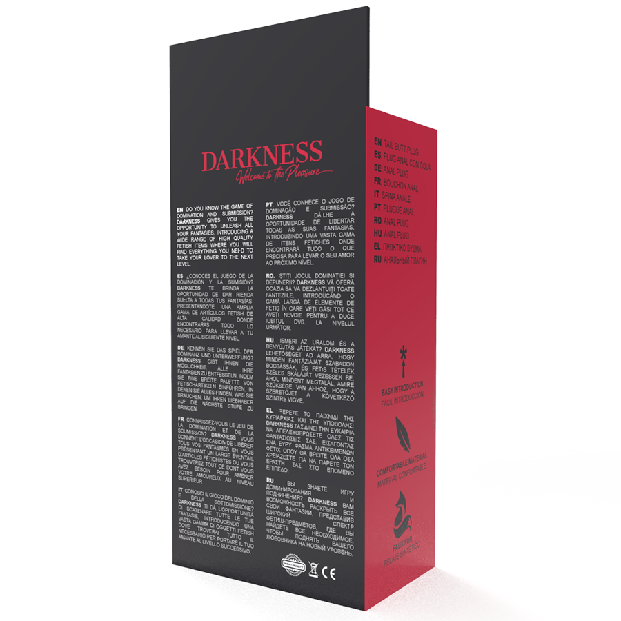 DARKNESS – BOUCHON EXTRA ANAL AVEC QUEUE NOIR 7 CM