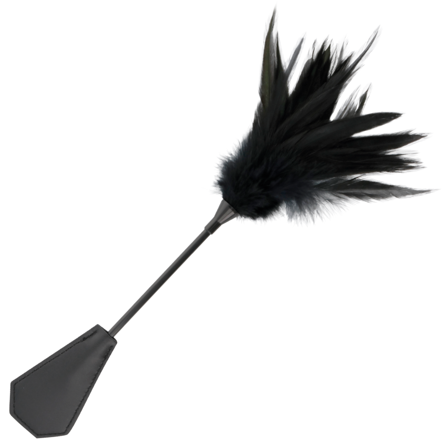 DARKNESS Federpeitsche – Doppelseitig, Schwarz, 48 cm