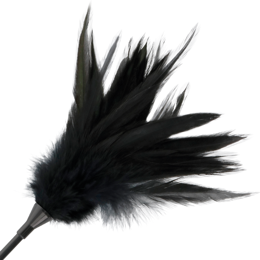 DARKNESS Federpeitsche – Doppelseitig, Schwarz, 48 cm