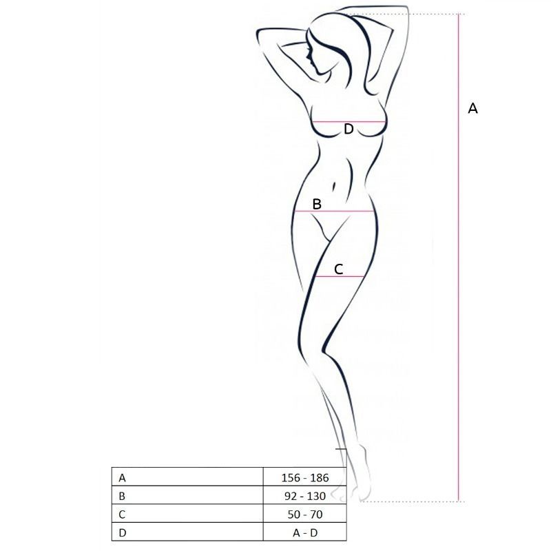 PASSION Woman BS056 – Femme  bodystocking rouge taille unique