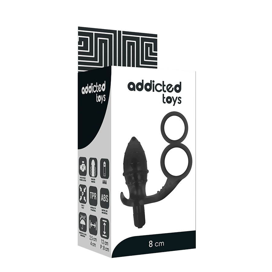 ADDICTED TOYS – Analplug mit doppeltem schwarzen Ring