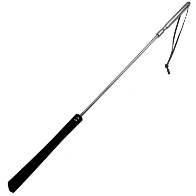 METAL HARD – Reitpeitsche aus Leder und Metall, 70 cm