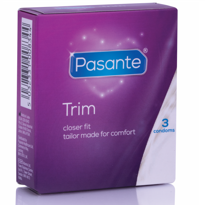 PASANTE Trim – dünne Kondome, schmalere Passform, 3 Stück