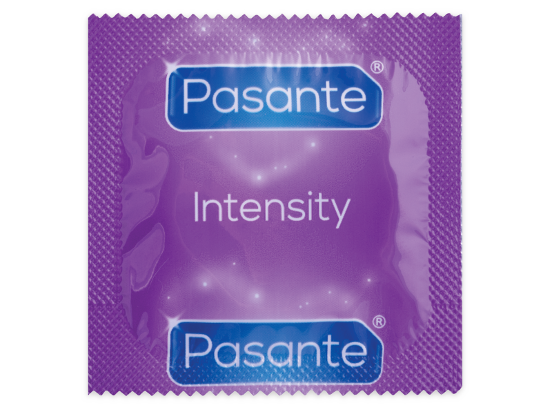 PASANTE Ribs & Dots Intensity – strukturierte Kondome mit Rippen und Punkten, 3 Stück