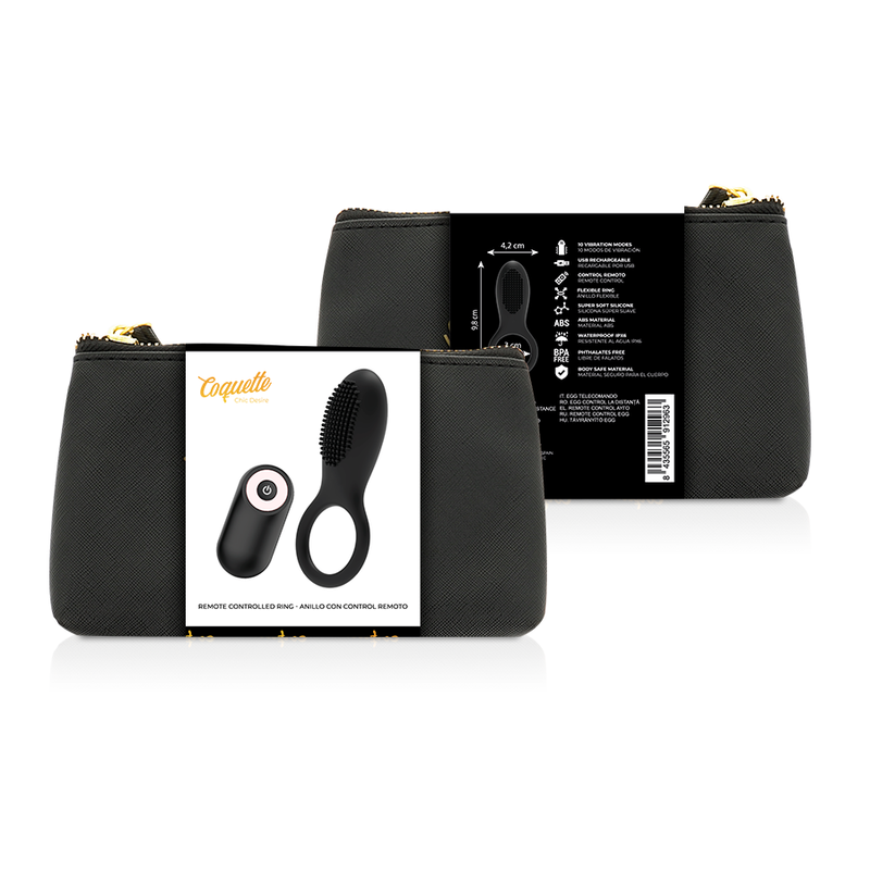 COQUETTE Chic Desire – Vibrationsring mit Fernbedienung, Schwarz/Gold