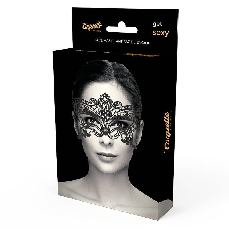 COQUETTE CHIC DESIRE – Breite Spitzen-Augenmaske, Schwarz