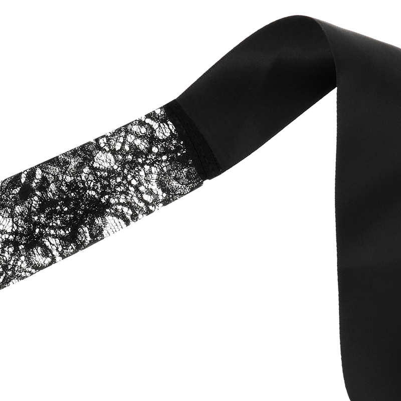 COQUETTE CHIC DESIRE – Spitzen-Augenmaske mit Band, Schwarz