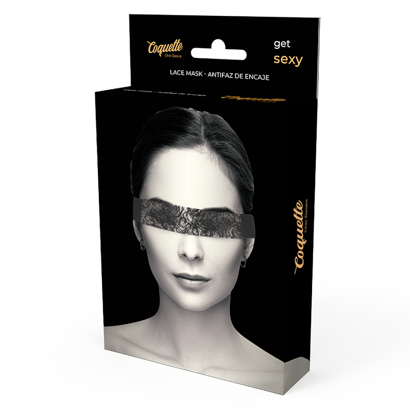 COQUETTE CHIC DESIRE – Spitzen-Augenmaske mit Band, Schwarz