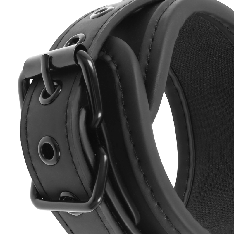 FETISH SUBMISSIVE Handschellen – aus veganem Leder mit Neopren-Futter