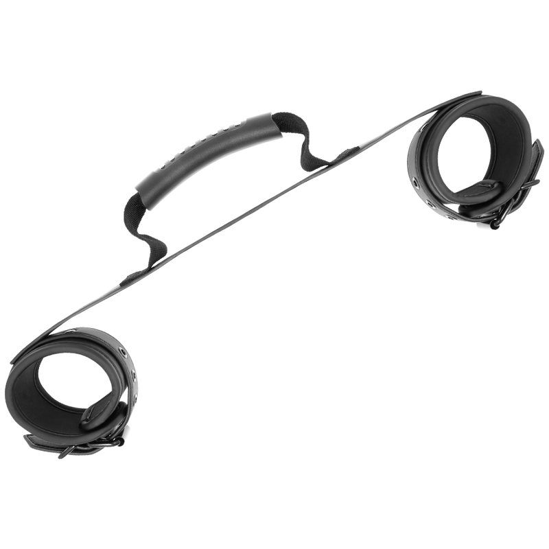 FETISH SUBMISSIVE Handschellen mit Griff – aus veganem Leder