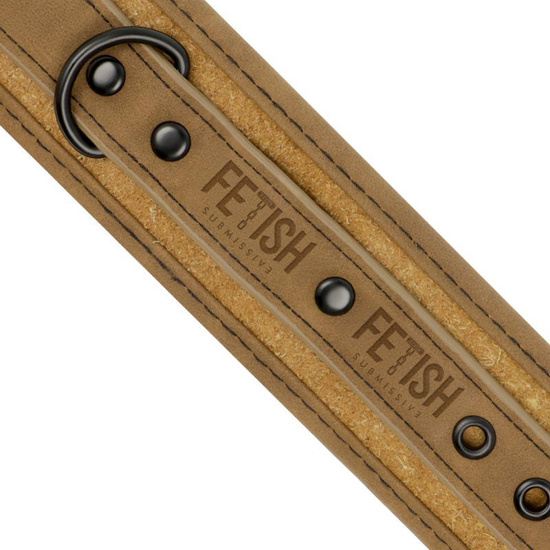 FETISH SUBMISSIVE ORIGIN – Handschellen aus veganem Leder mit Neoprenfutter