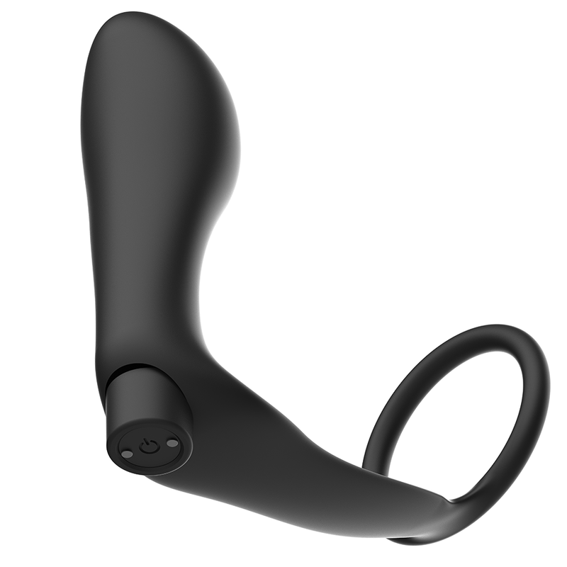 ADDICTED TOYS – Penis ring with remote control anal plug black rechargeable