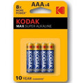 KODAK Max Super Alkaline – AAA-Batterien LR03, 4er-Blister